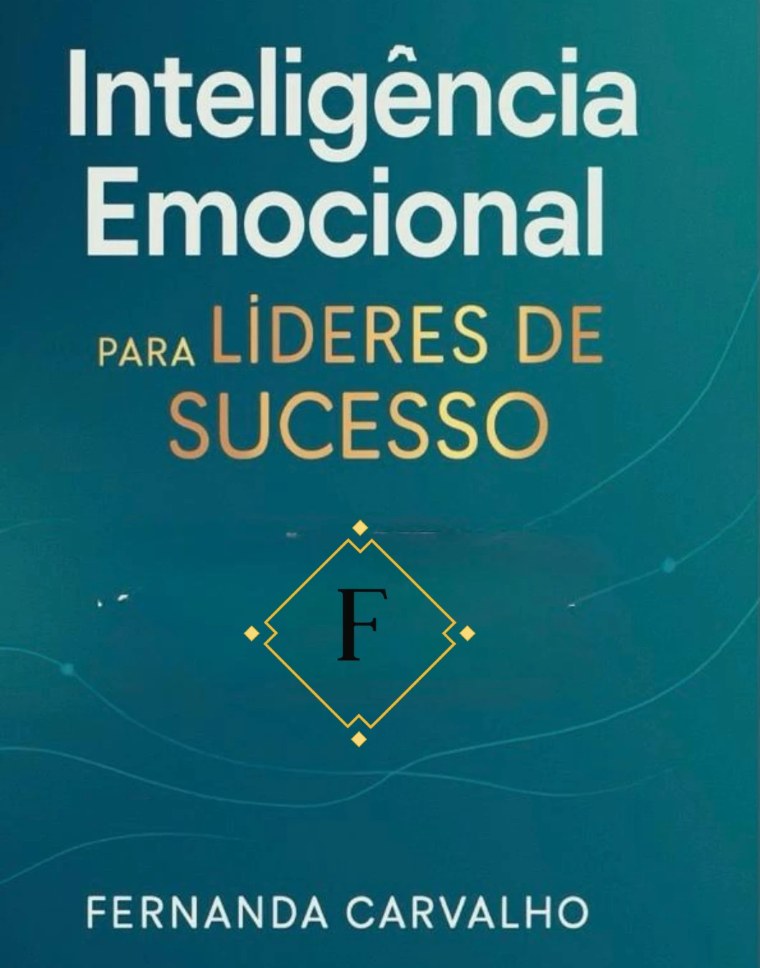 Capa do livro “Inteligência Emocional para Líderes de Sucesso”, de Fernanda Carvalho, em tons de azul-petróleo com título em branco e dourado